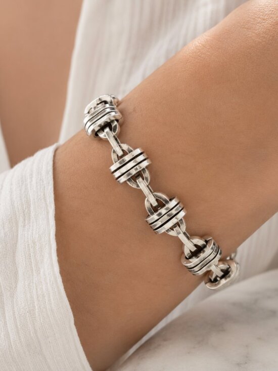 Jewelry - 925 Sterling Silver Chain Link Bracelet Modern Trendy Link Bracelet